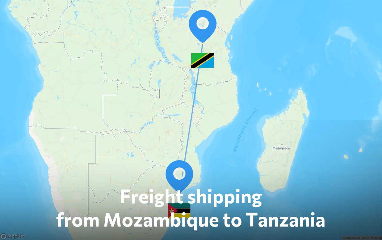 Shipping route from Mozambique to Tanzania