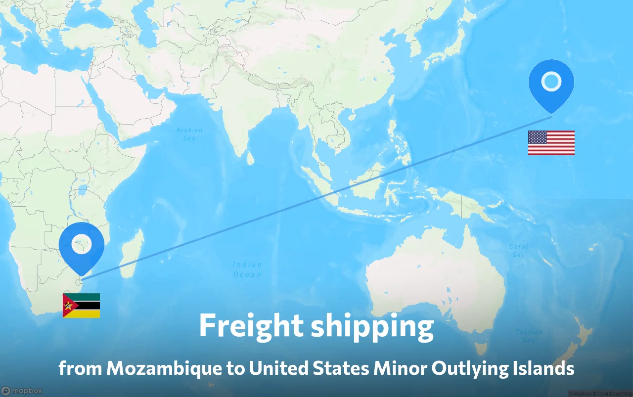 Shipping route from Mozambique to United States Minor Outlying Islands