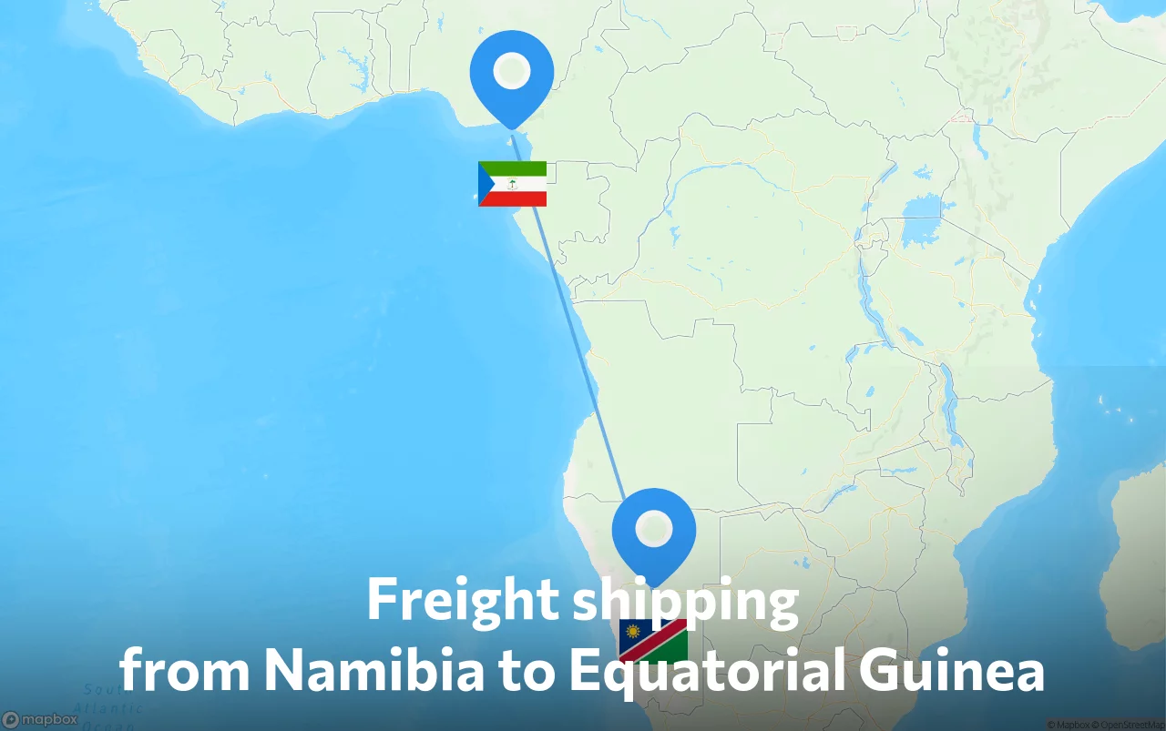 Shipping route from Namibia to Equatorial Guinea