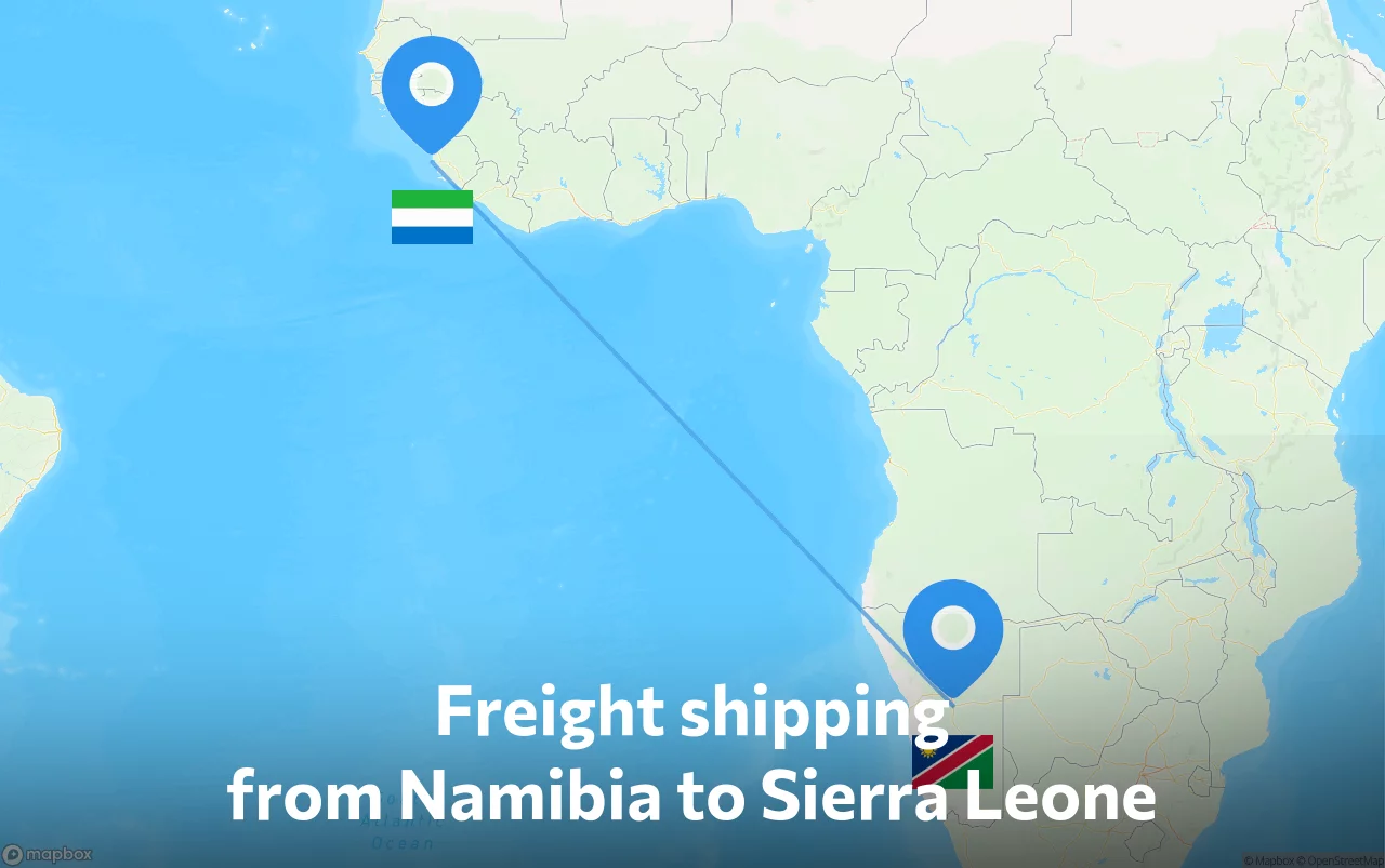 Shipping route from Namibia to Sierra Leone