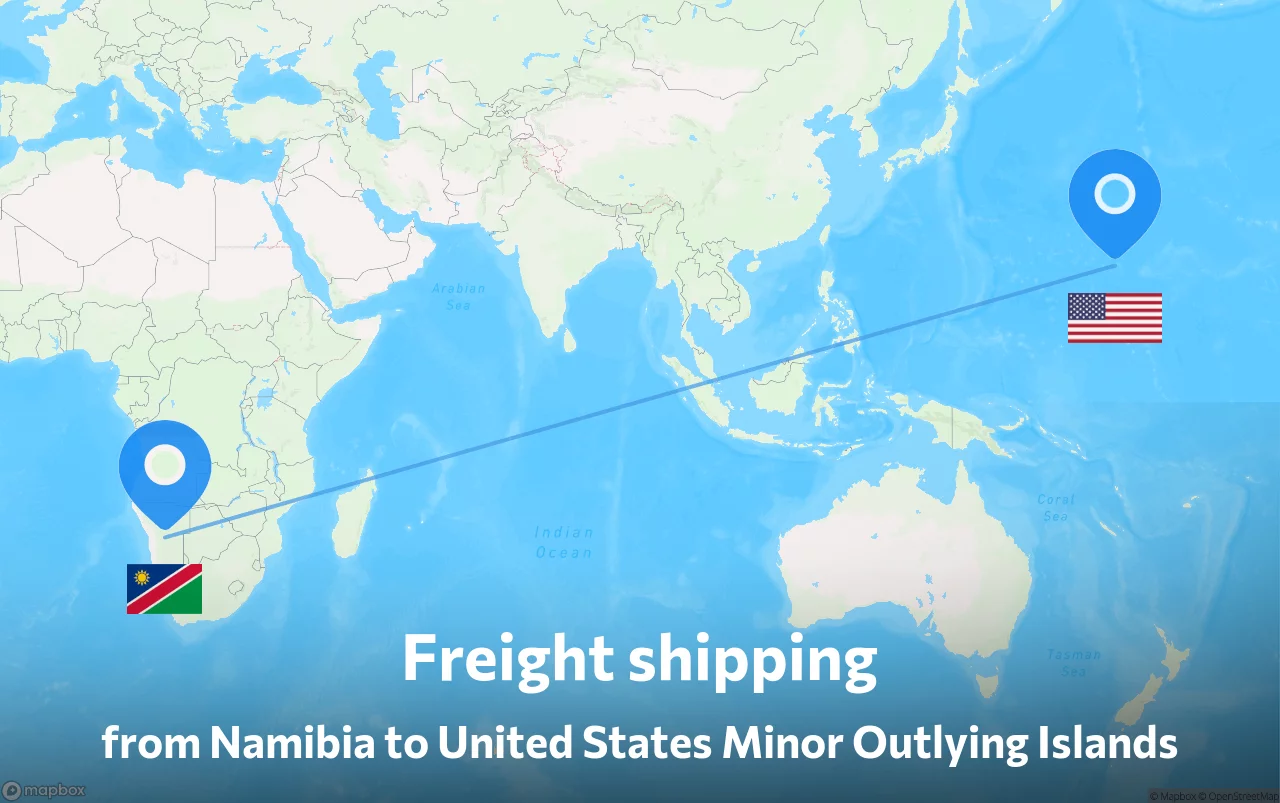 Shipping route from Namibia to United States Minor Outlying Islands
