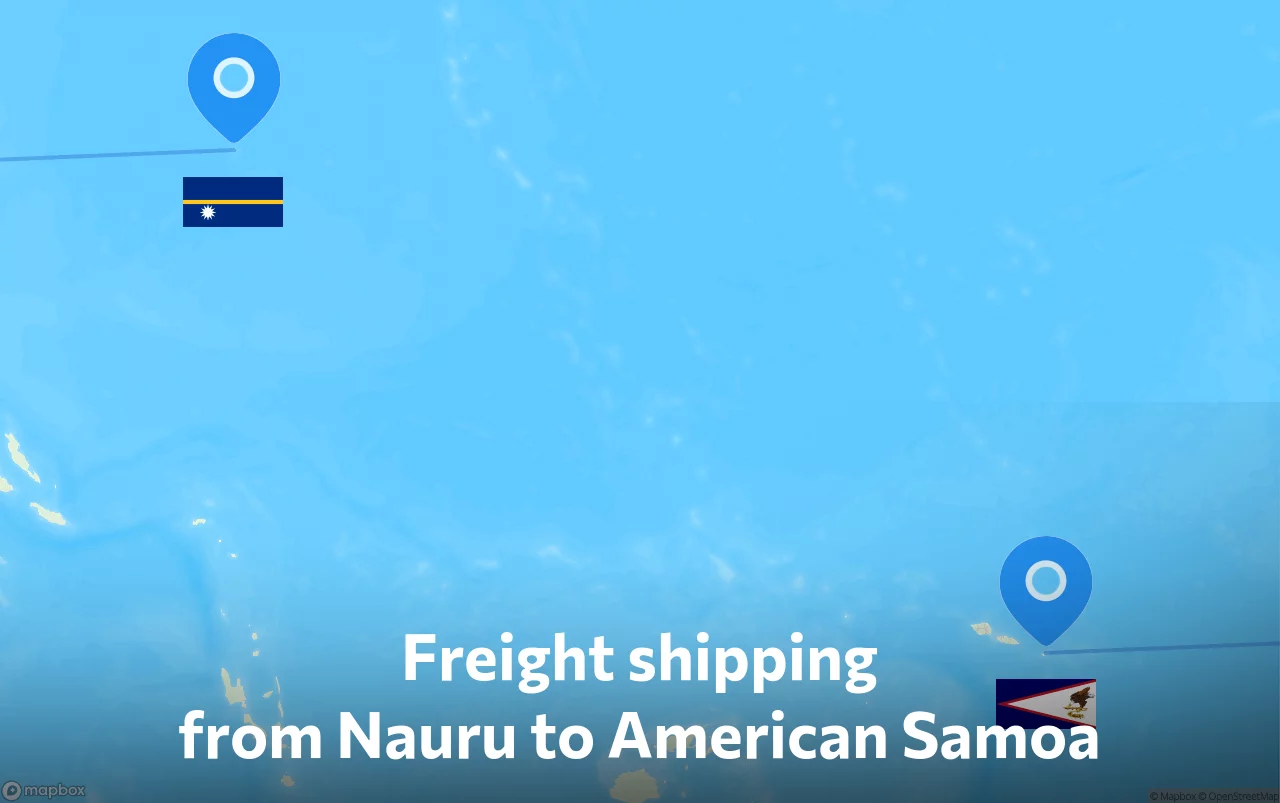 Shipping route from Nauru to American Samoa