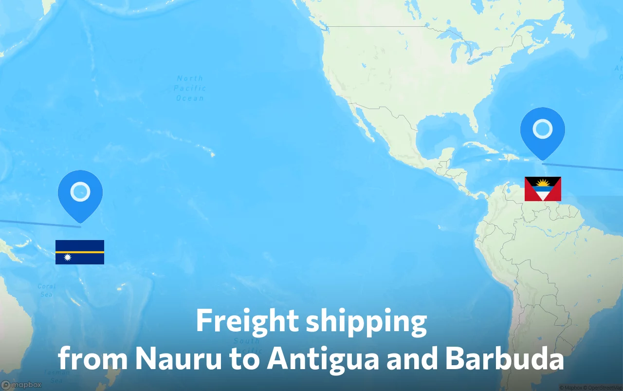 Shipping route from Nauru to Antigua and Barbuda