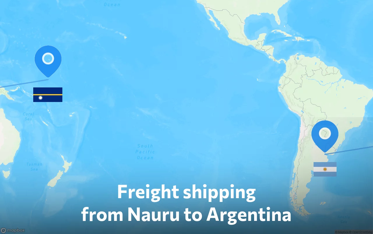 Shipping route from Nauru to Argentina