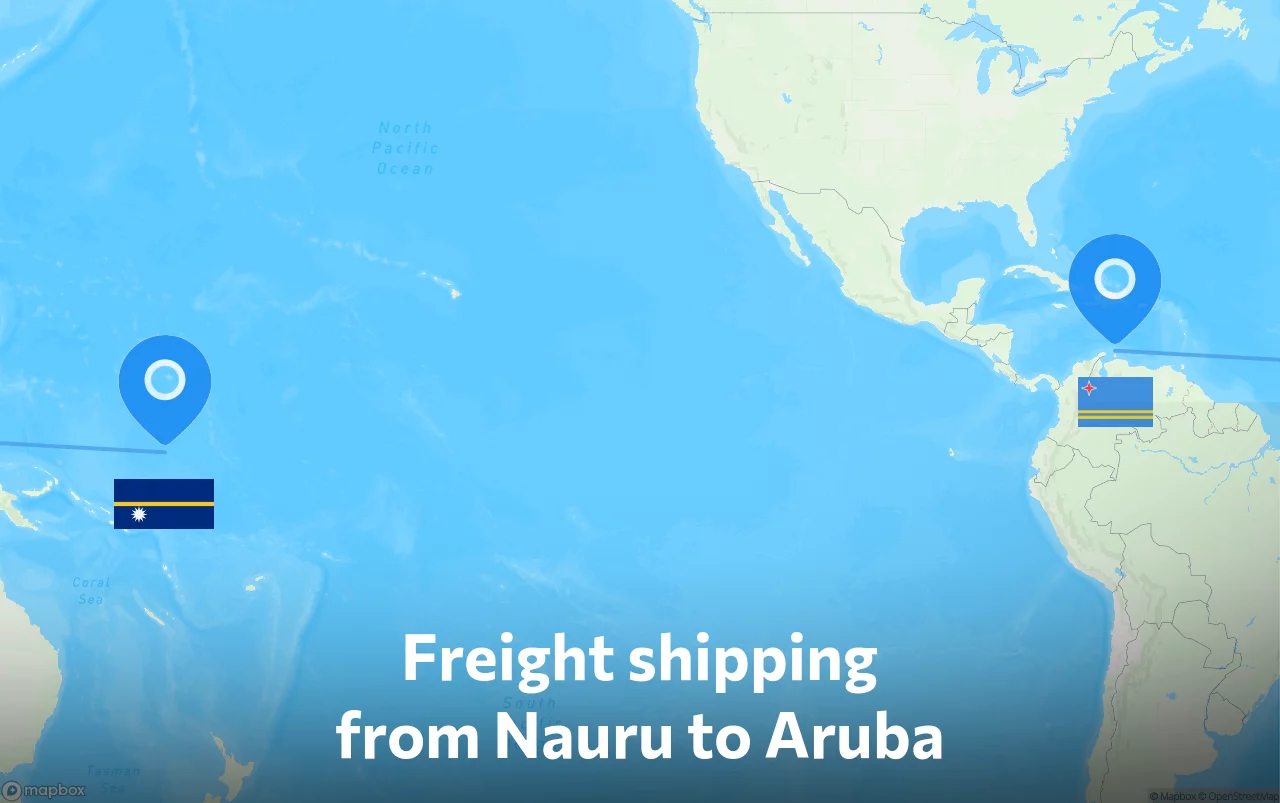 Shipping route from Nauru to Aruba
