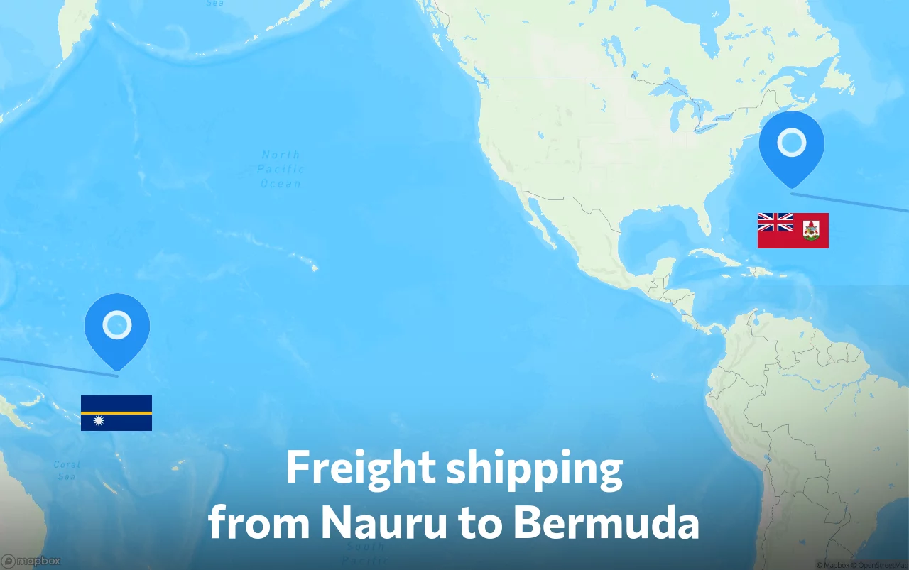 Shipping route from Nauru to Bermuda