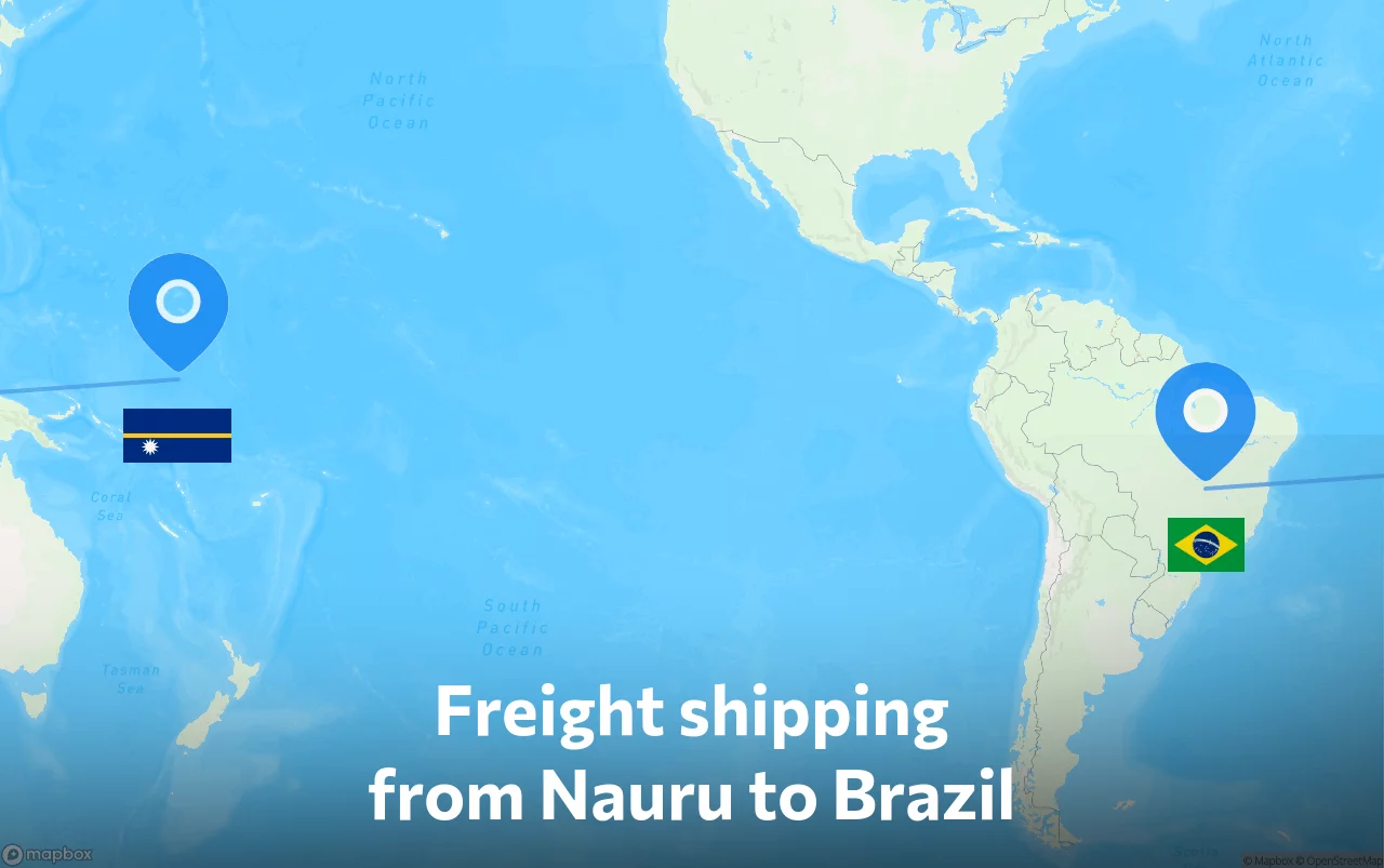 Shipping route from Nauru to Brazil