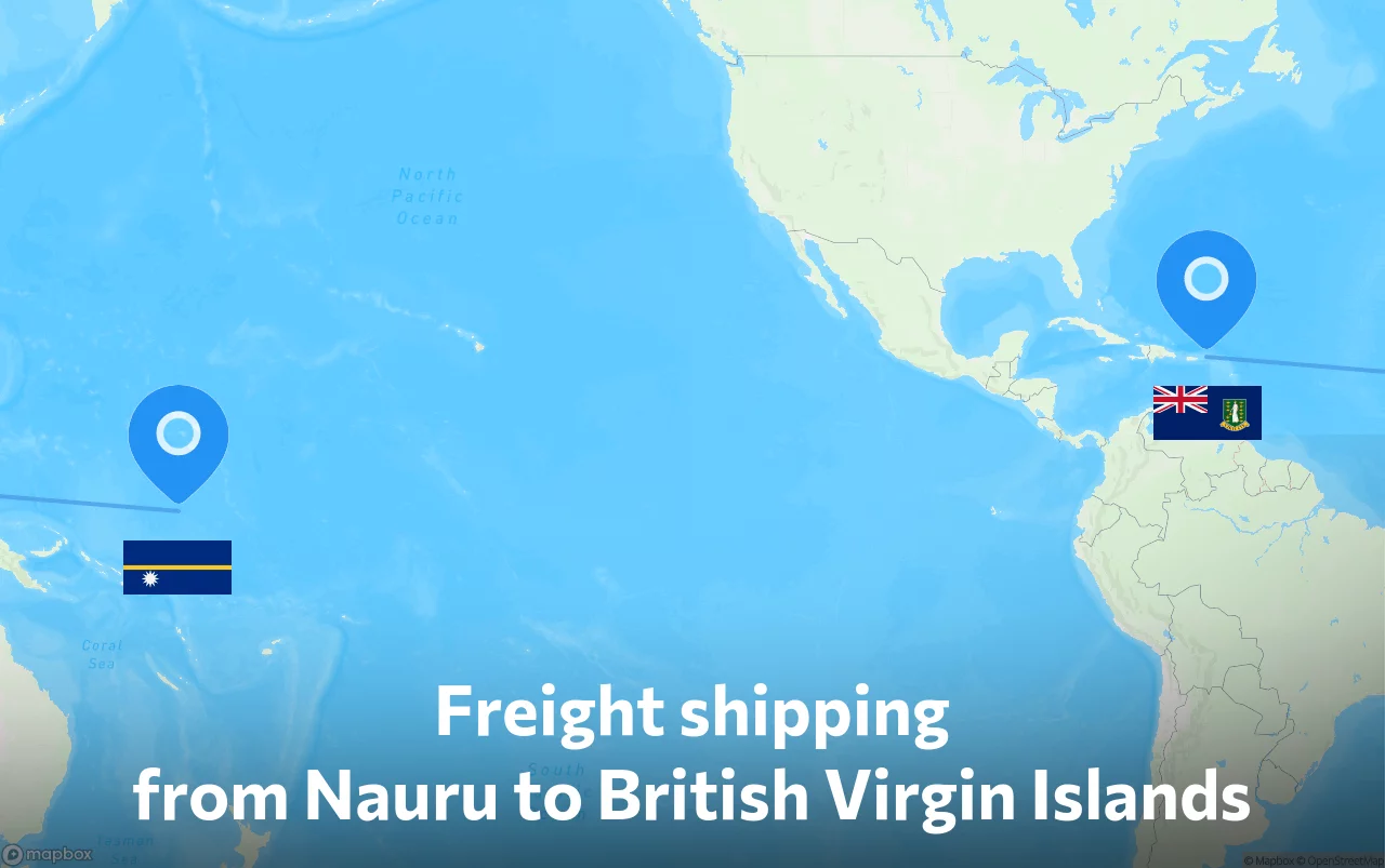 Shipping route from Nauru to British Virgin Islands