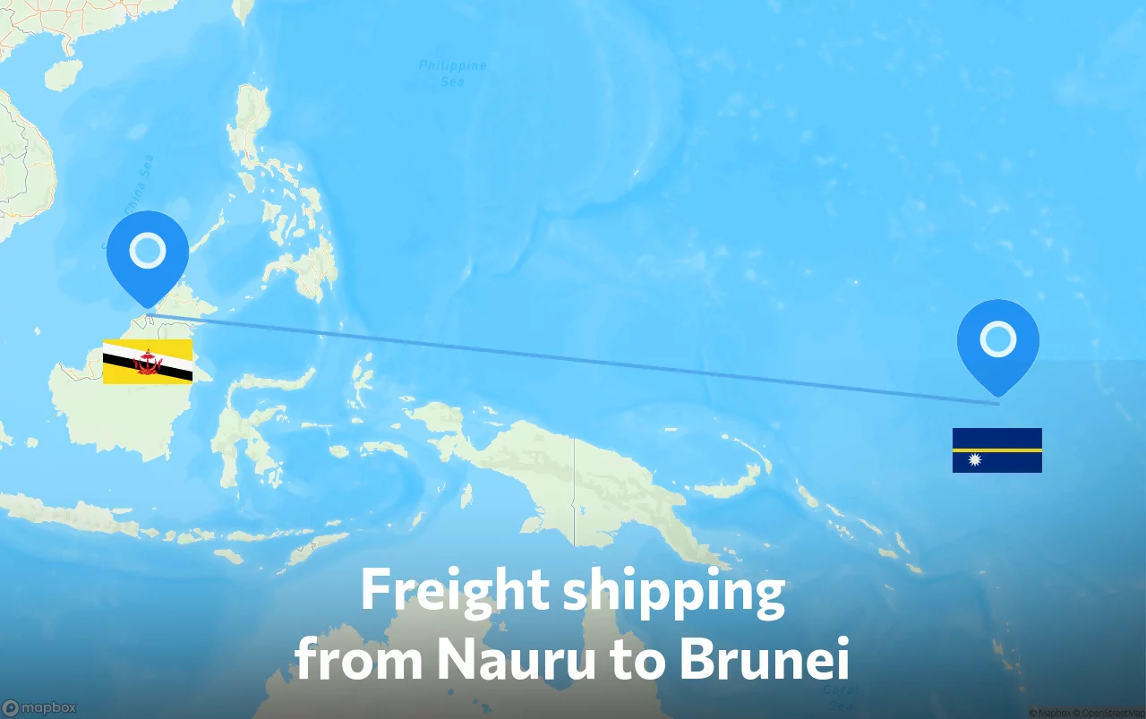 Shipping route from Nauru to Brunei