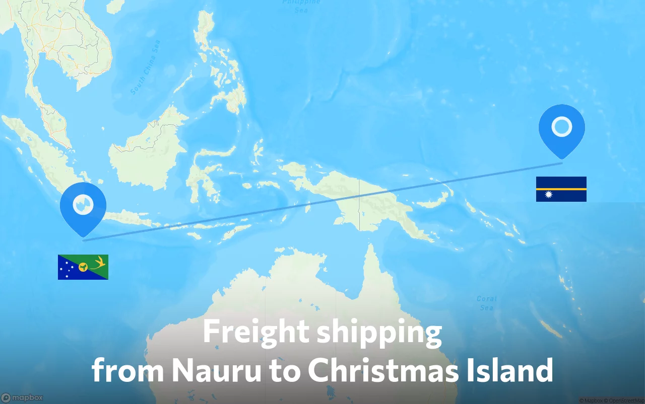 Shipping route from Nauru to Christmas Island