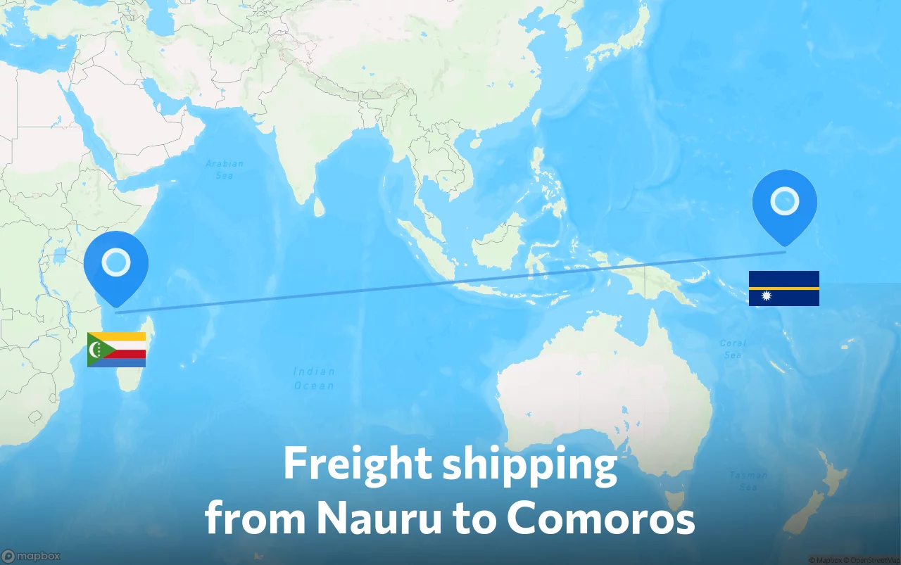 Shipping route from Nauru to Comoros