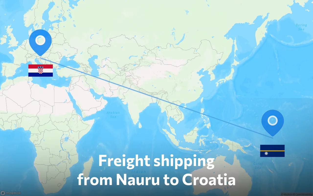 Shipping route from Nauru to Croatia