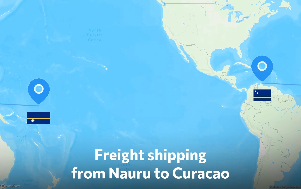 Shipping route from Nauru to Curacao
