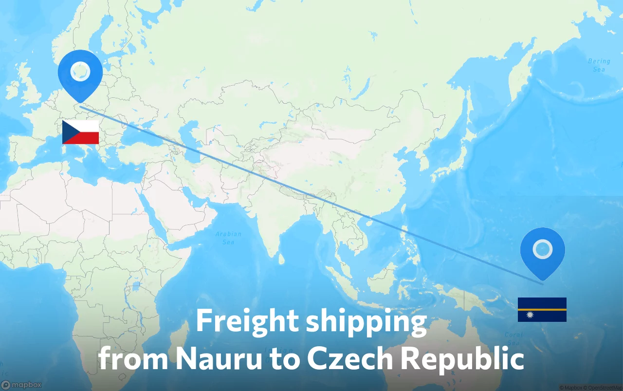 Shipping route from Nauru to Czech Republic