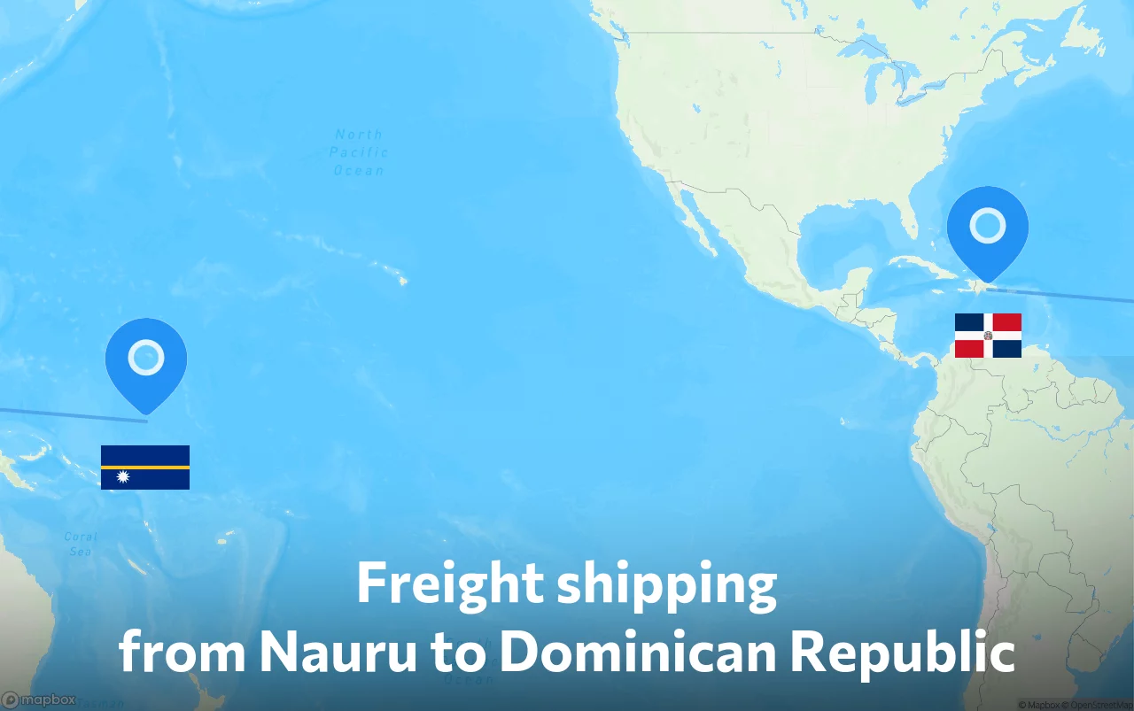Shipping route from Nauru to Dominican Republic
