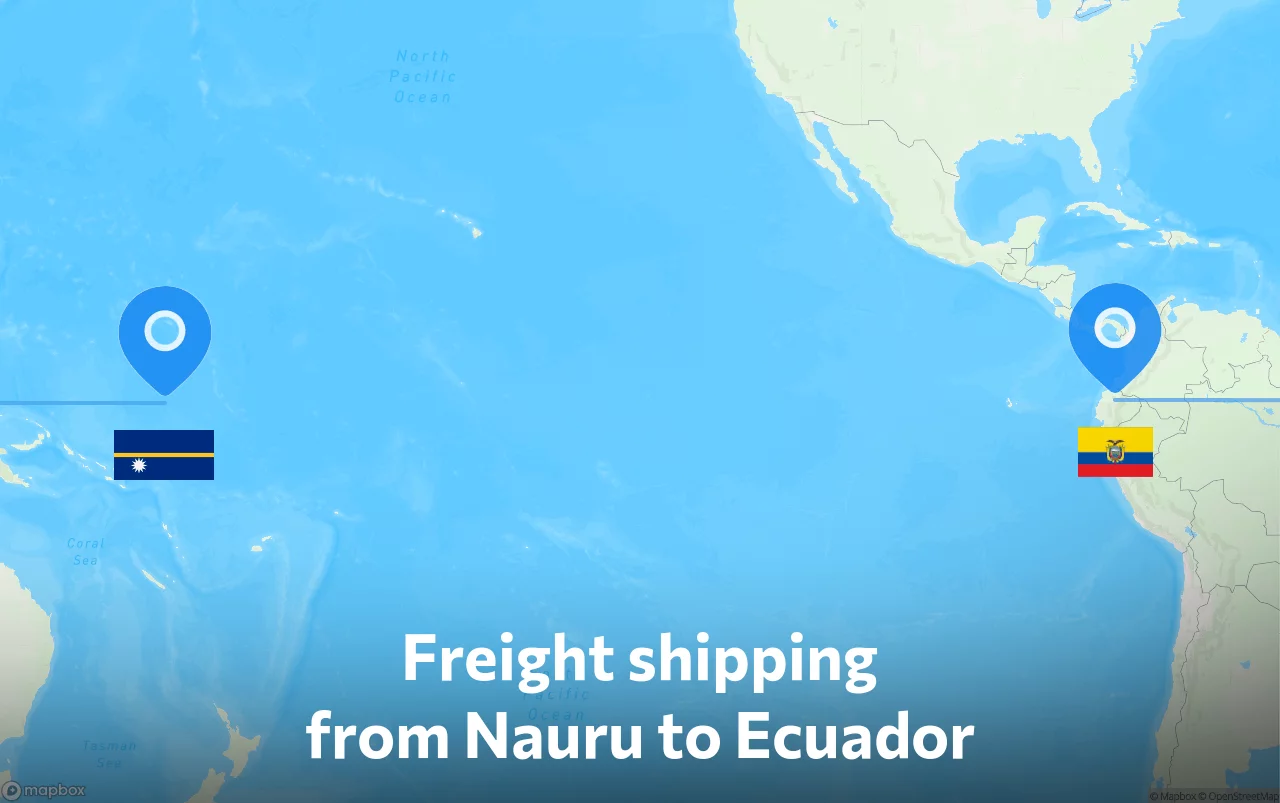 Shipping route from Nauru to Ecuador