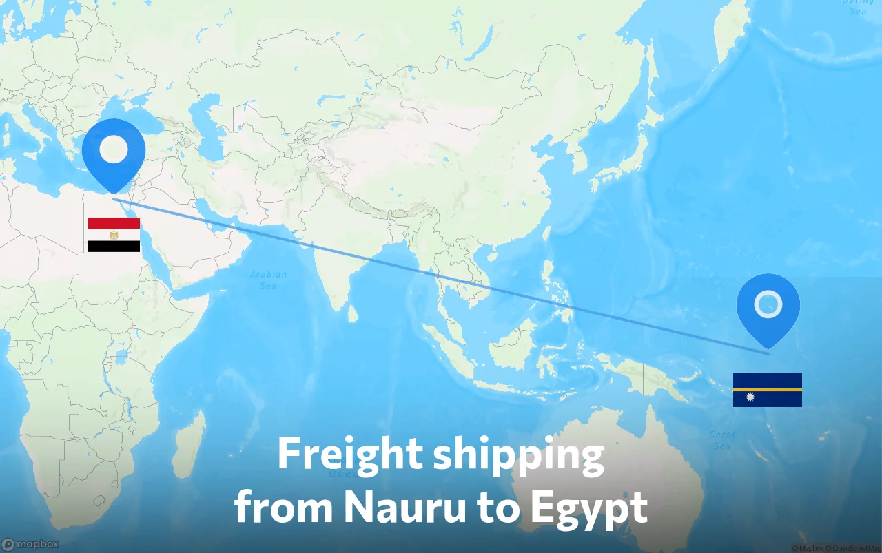 Shipping route from Nauru to Egypt