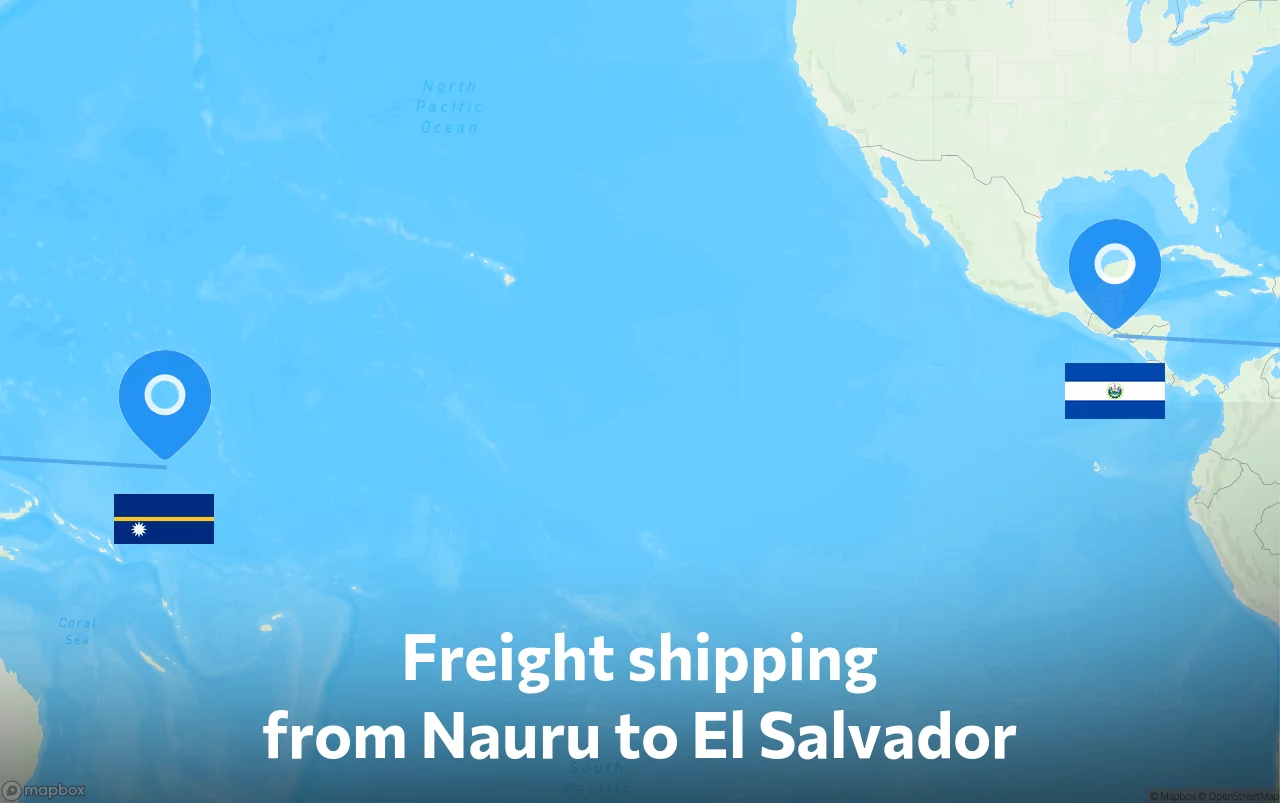 Shipping route from Nauru to El Salvador