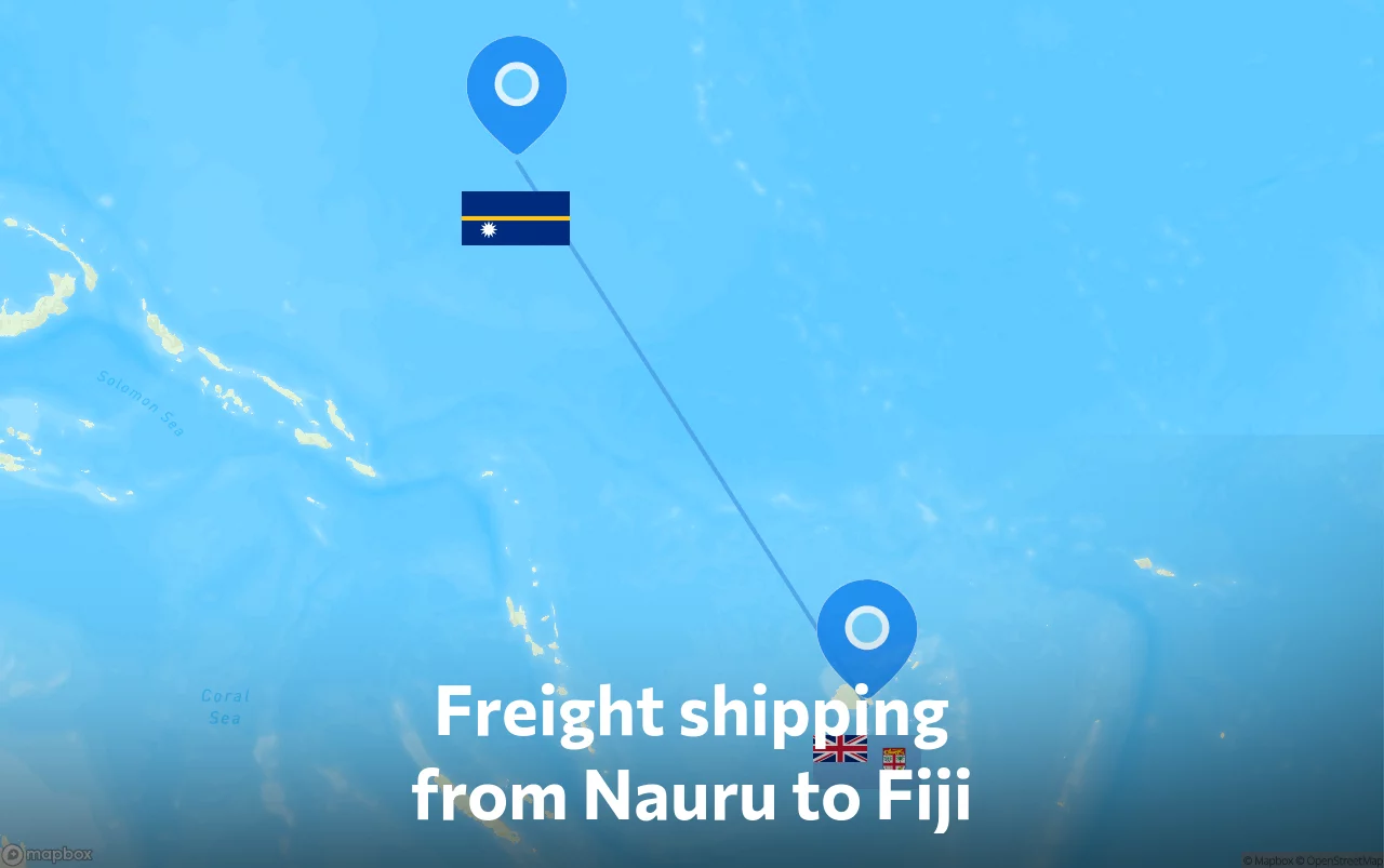 Shipping route from Nauru to Fiji