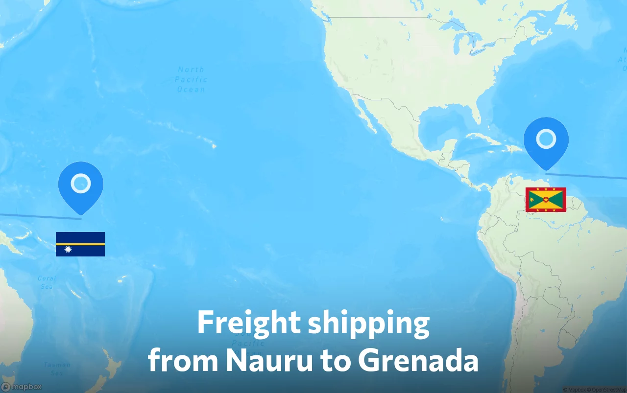 Shipping route from Nauru to Grenada