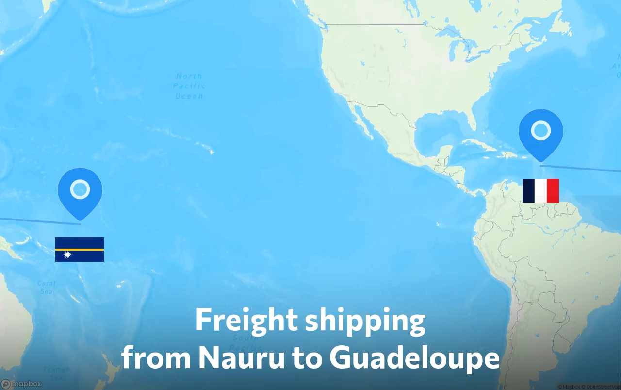 Shipping route from Nauru to Guadeloupe