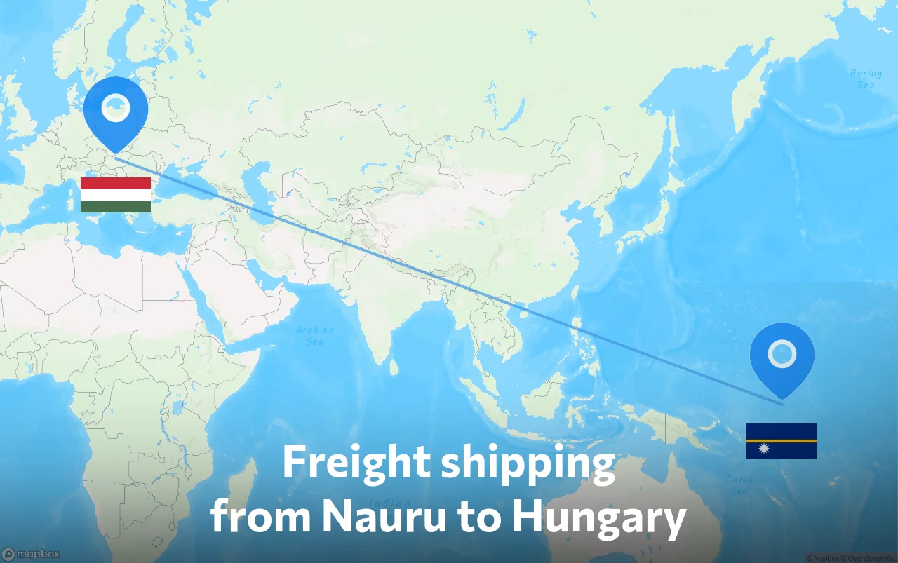 Shipping route from Nauru to Hungary