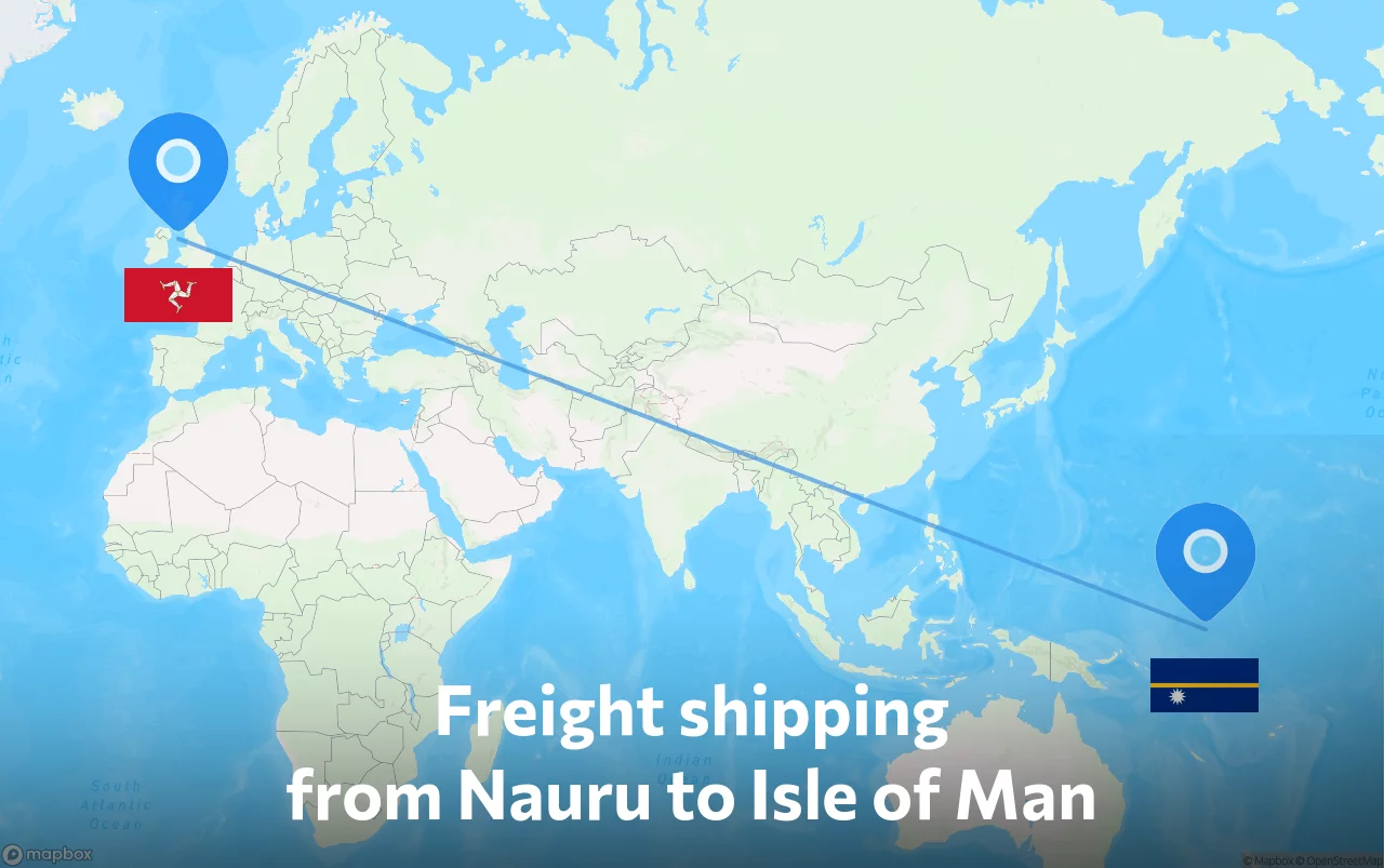 Shipping route from Nauru to Isle of Man