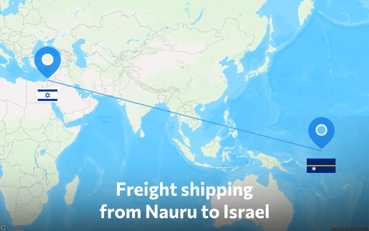 Shipping route from Nauru to Israel