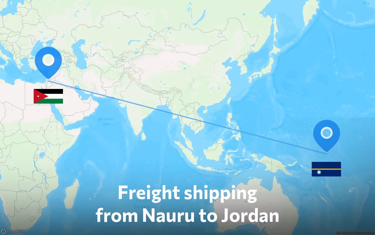 Shipping route from Nauru to Jordan
