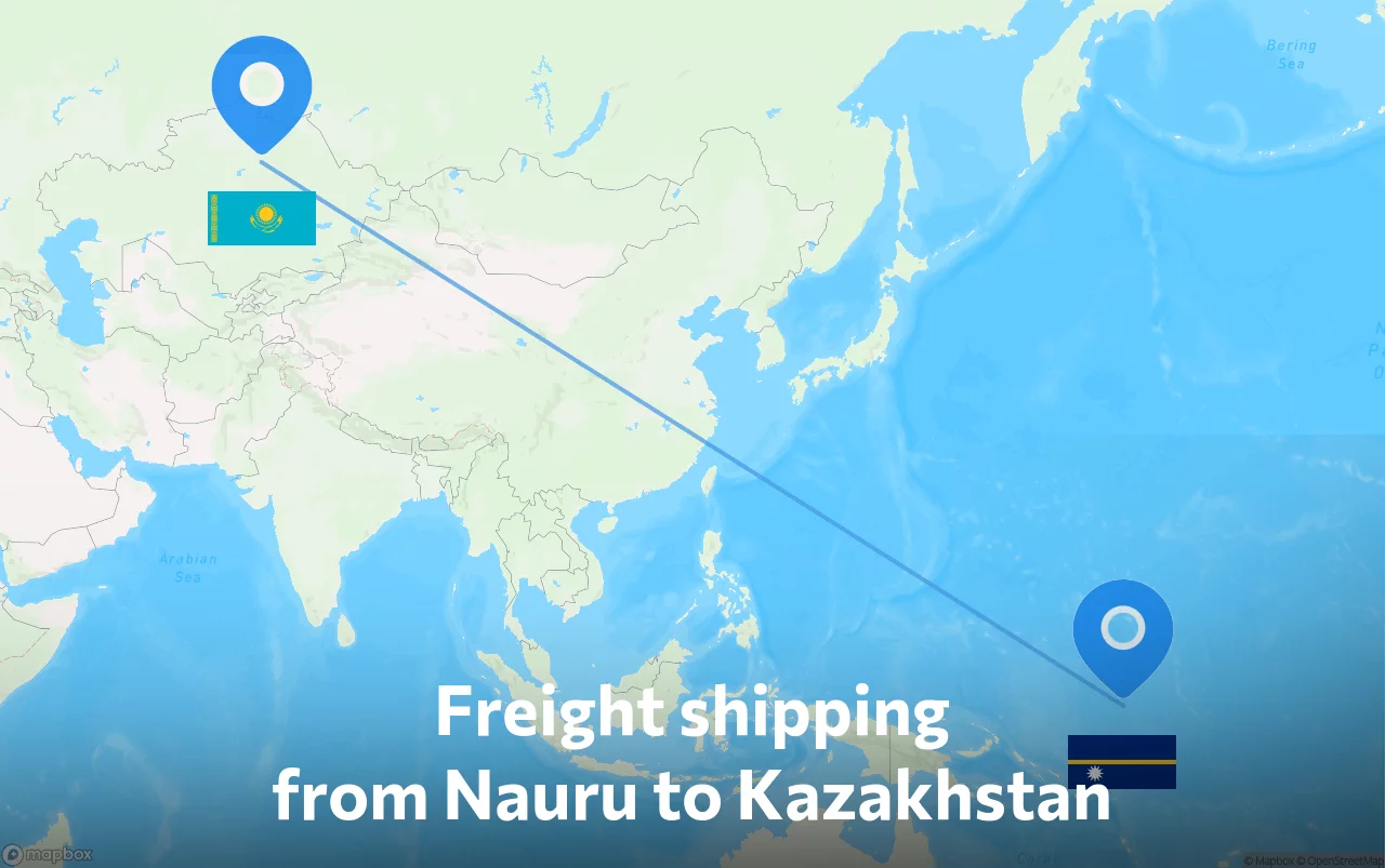 Shipping route from Nauru to Kazakhstan
