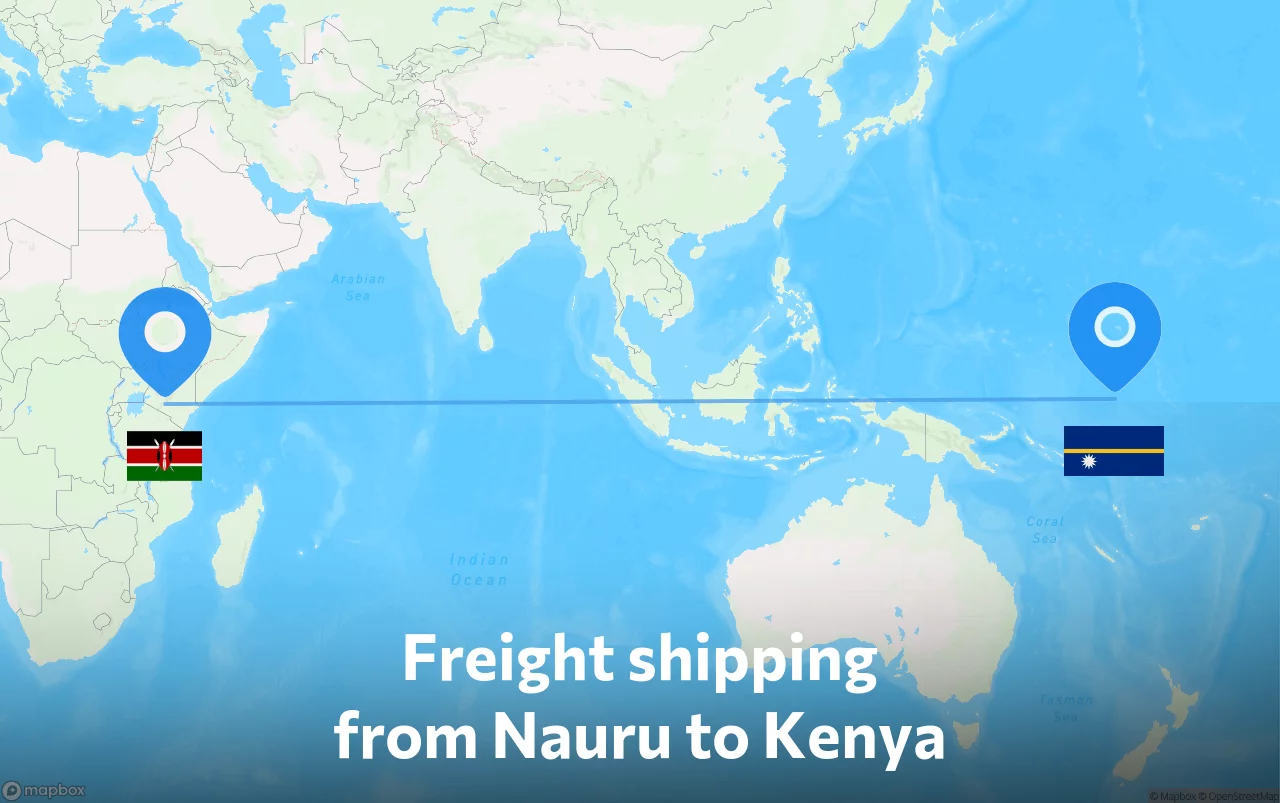 Shipping route from Nauru to Kenya
