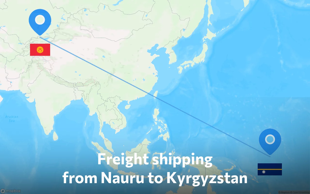 Shipping route from Nauru to Kyrgyzstan