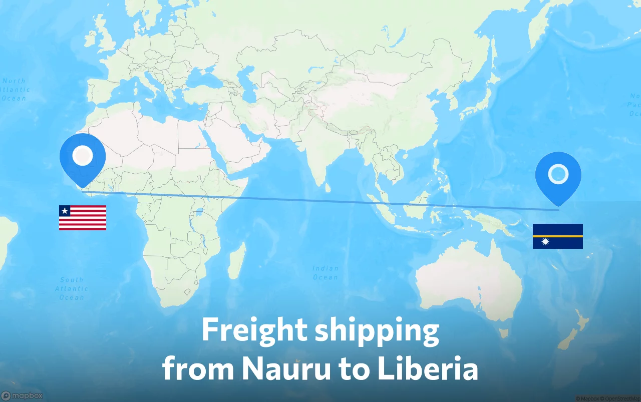 Shipping route from Nauru to Liberia