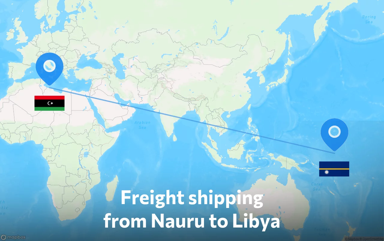 Shipping route from Nauru to Libya