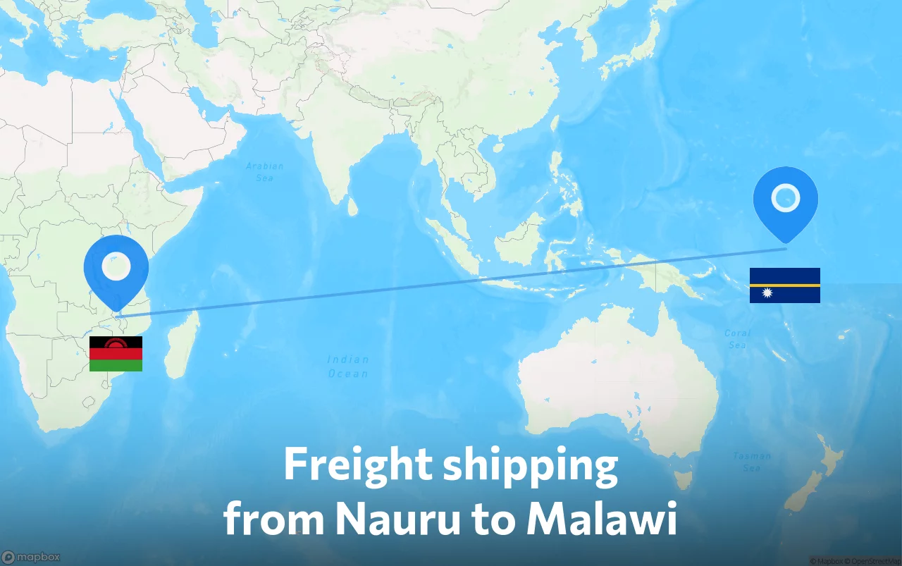 Shipping route from Nauru to Malawi