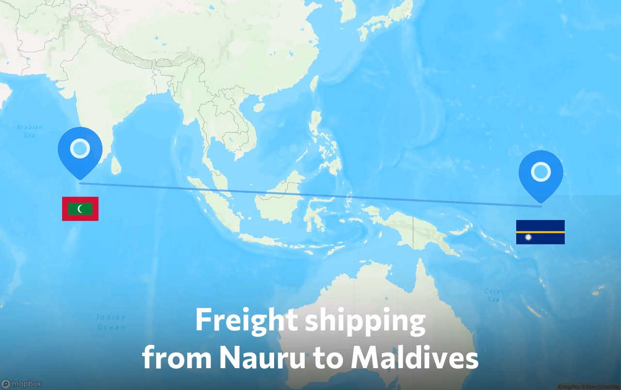 Shipping route from Nauru to Maldives