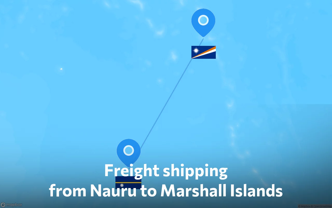 Shipping route from Nauru to Marshall Islands