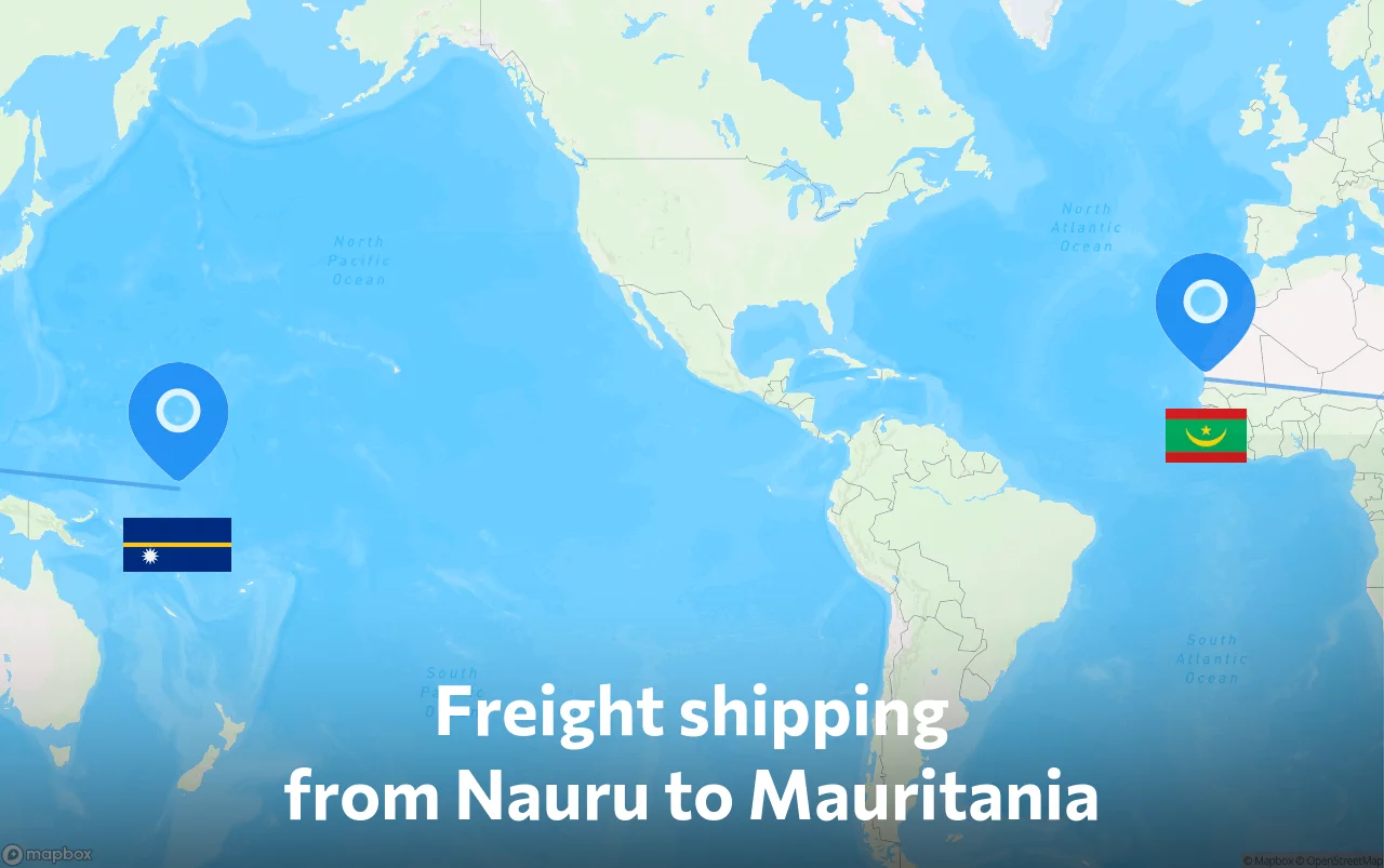 Shipping route from Nauru to Mauritania