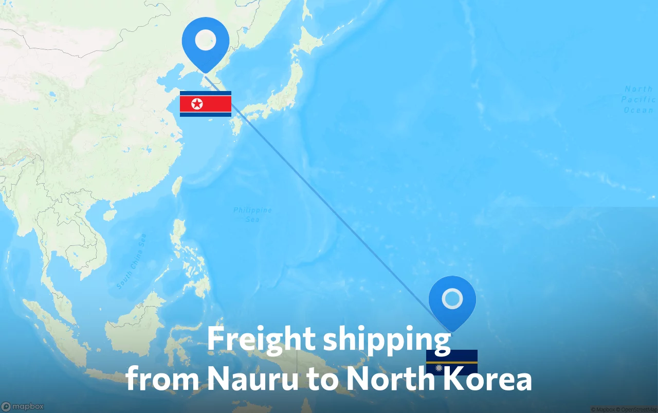Shipping route from Nauru to North Korea