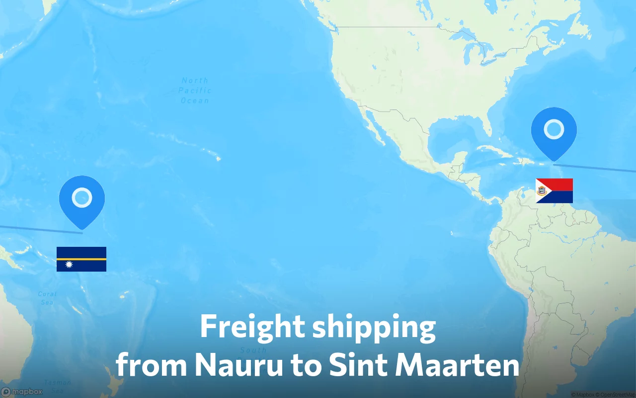 Shipping route from Nauru to Sint Maarten