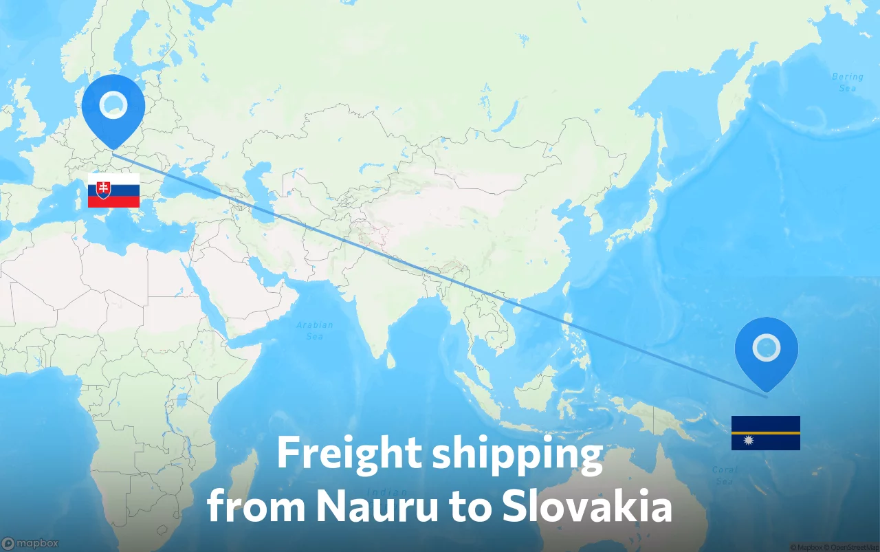 Shipping route from Nauru to Slovakia
