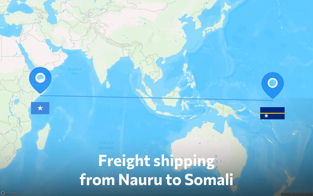 Shipping route from Nauru to Somali