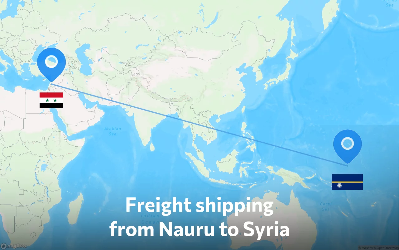 Shipping route from Nauru to Syria
