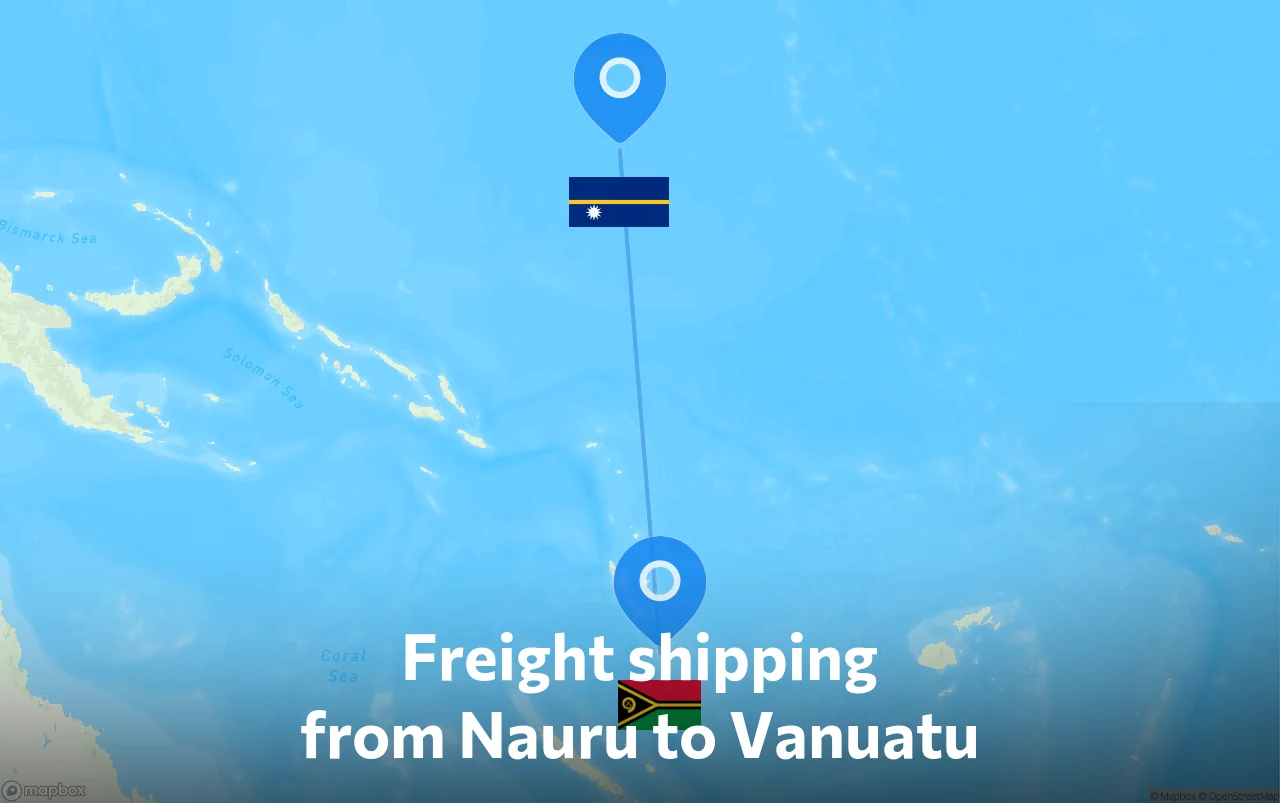 Shipping route from Nauru to Vanuatu