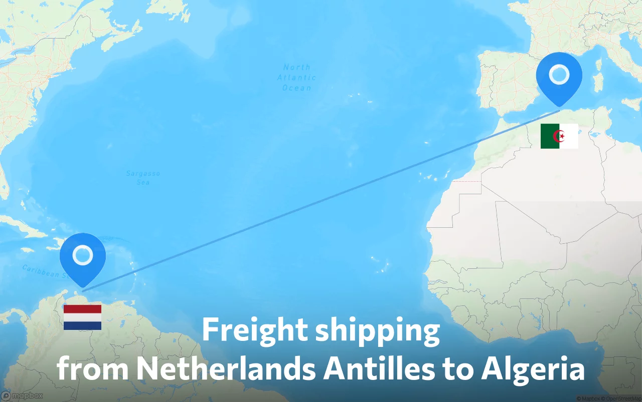 Shipping route from Netherlands Antilles to Algeria