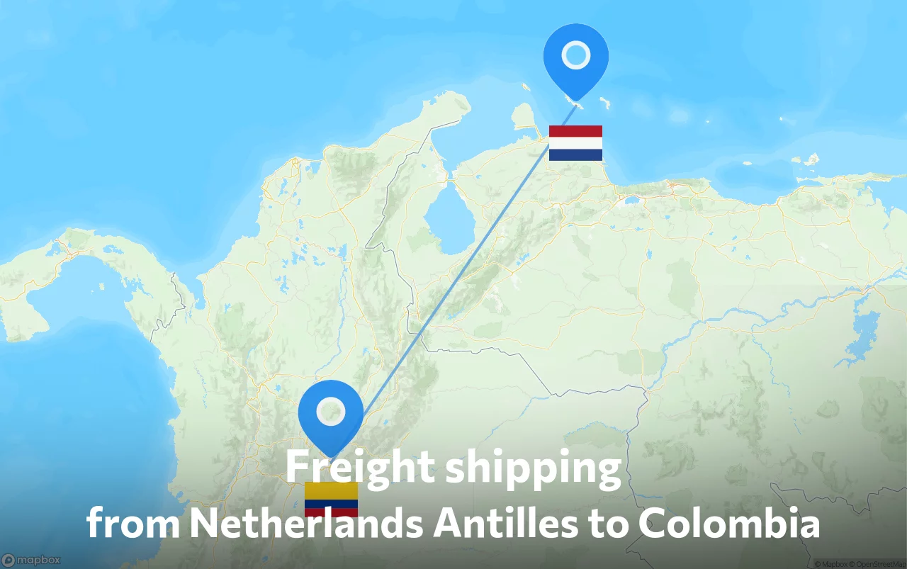 Shipping route from Netherlands Antilles to Colombia