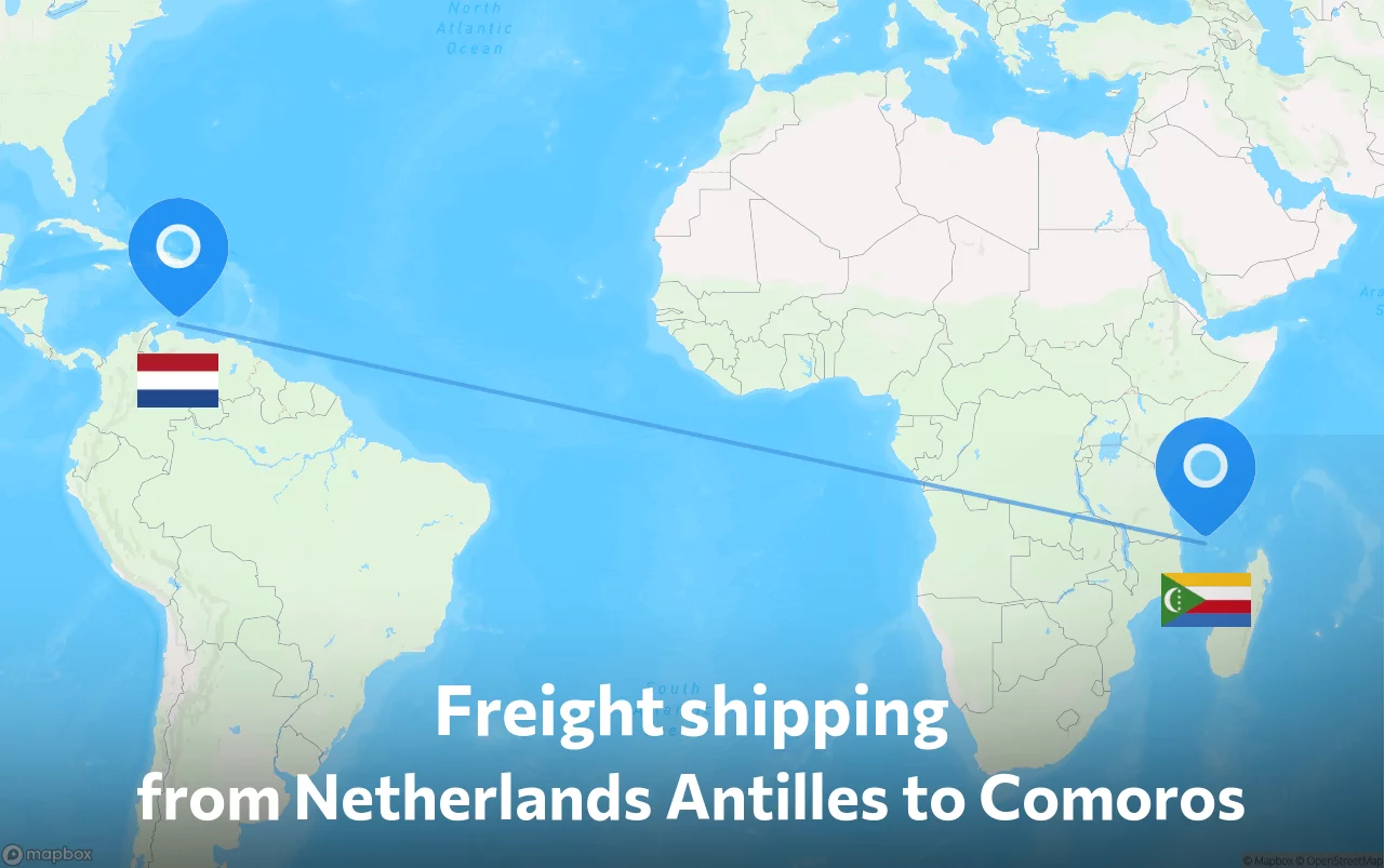 Shipping route from Netherlands Antilles to Comoros