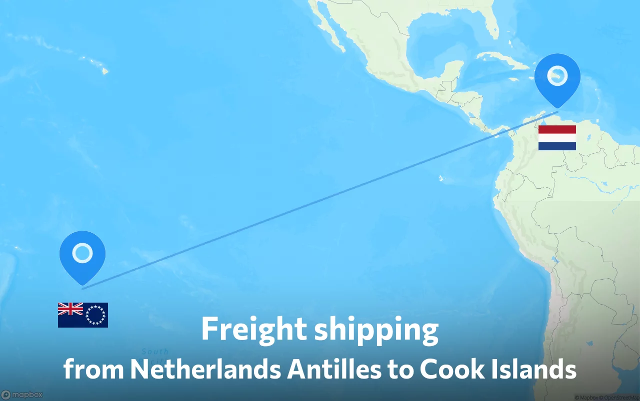 Shipping route from Netherlands Antilles to Cook Islands