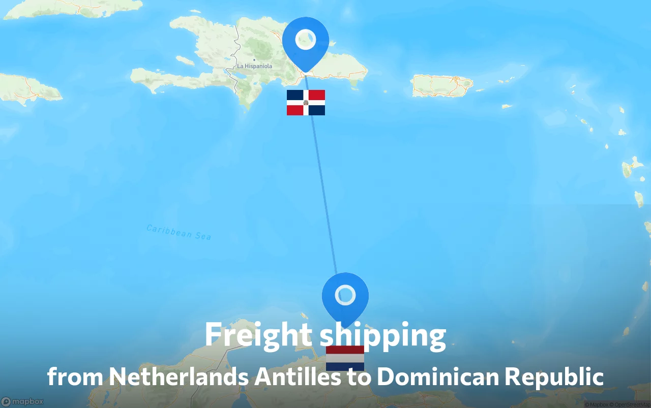 Shipping route from Netherlands Antilles to Dominican Republic