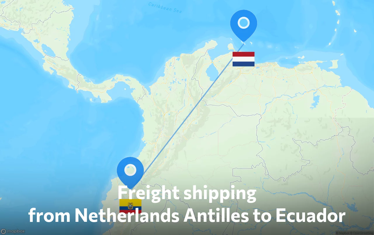 Shipping route from Netherlands Antilles to Ecuador